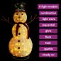 Preview: LED-Schneemann Weihnachtsfigur Luxus-Stoff 120 cm