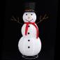 Preview: LED-Schneemann Weihnachtsfigur Luxus-Stoff 120 cm