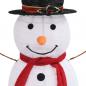 Preview: LED-Schneemann Weihnachtsfigur Luxus-Stoff 120 cm