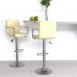 Preview: ARDEBO.de - Barhocker 2 Stk. Creme Kunstleder 