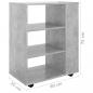 Preview: Rollschrank Betongrau 60x35x75 cm Holzwerkstoff