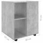 Preview: Rollschrank Betongrau 60x53x72 cm Holzwerkstoff