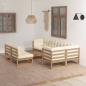 Preview: ARDEBO.de - 8-tlg. Garten-Lounge-Set mit Kissen Massivholz Kiefer