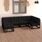 Preview: ARDEBO.de - 6-tlg. Garten-Lounge-Set mit Kissen Massivholz Kiefer