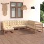 Preview: ARDEBO.de - 7-tlg. Garten-Lounge-Set mit Kissen Massivholz Kiefer