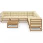 Preview: 8-tlg Garten-Lounge-Set mit Kissen Honigbraun Massivholz Kiefer