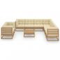 Preview: 10-tlg. Garten-Lounge-Set mit Kissen Honigbraun Massivholz