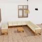 Preview: ARDEBO.de - 12-tlg. Garten-Lounge-Set mit Kissen Honigbraun Massivholz