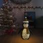 Preview: Weihnachtsdeko LED Pinguin Luxus-Stoff 90 cm