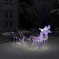 Preview: ARDEBO.de - Rentiere & Schlitten Weihnachtsdekoration 160 LEDs 130 cm Acryl