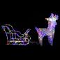 Preview: Rentiere & Schlitten Weihnachtsdekoration 160 LEDs 130 cm Acryl