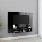 Preview: ARDEBO.de - TV-Wandschrank Hochglanz-Schwarz 120x23,5x90 cm Holzwerkstoff