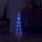 Preview: ARDEBO.de - LED-Kegel Acryl Weihnachtsdeko Pyramide Blau 60 cm