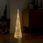 Preview: ARDEBO.de - LED-Kegel Acryl Weihnachtsdeko Pyramide Warmweiß 90 cm