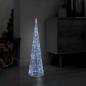 Preview: ARDEBO.de - LED-Kegel Acryl Weihnachtsdeko Pyramide Kaltweiß 90 cm