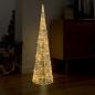 Preview: ARDEBO.de - LED-Kegel Acryl Weihnachtsdeko Pyramide Warmweiß 120 cm