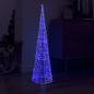 Preview: ARDEBO.de - LED-Kegel Acryl Weihnachtsdeko Pyramide Blau 120 cm