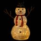 Preview: LED-Schneemann Weihnachtsfigur Luxus-Stoff 90 cm