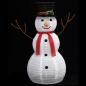 Preview: LED-Schneemann Weihnachtsfigur Luxus-Stoff 90 cm