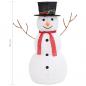 Preview: LED-Schneemann Weihnachtsfigur Luxus-Stoff 90 cm