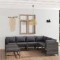 Preview: ARDEBO.de - 8-tlg. Garten-Lounge-Set mit Kissen Poly Rattan Grau