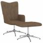 Preview: ARDEBO.de - Relaxsessel mit Hocker Taupe Stoff