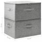 Preview: Aufbewahrungsboxen 2 Stk. Stoff 43x34x23 cm Grau