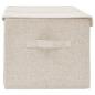 Preview: Aufbewahrungsbox Stoff 50x30x25 cm Creme