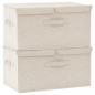 Preview: ARDEBO.de - Aufbewahrungsboxen 2 Stk. Stoff 50x30x25 cm Creme