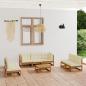 Preview: ARDEBO.de - 8-tlg. Garten-Lounge-Set mit Kissen Kiefer Massivholz