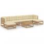 Preview: 8-tlg Garten-Lounge-Set mit Kissen Honigbraun Massivholz Kiefer