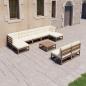 Preview: ARDEBO.de - 10-tlg. Garten-Lounge-Set mit Kissen Honigbraun Massivholz