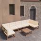 Preview: ARDEBO.de - 8-tlg Garten-Lounge-Set mit Kissen Honigbraun Massivholz Kiefer