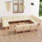 Preview: ARDEBO.de - 14-tlg. Garten-Lounge-Set mit Kissen Honigbraun Massivholz