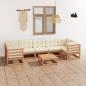 Preview: ARDEBO.de - 8-tlg Garten-Lounge-Set mit Kissen Honigbraun Massivholz Kiefer