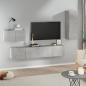 Preview: ARDEBO.de - 4-tlg. TV-Schrank-Set Betongrau Holzwerkstoff