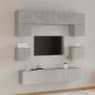 Preview: ARDEBO.de - 8-tlg. TV-Schrank-Set Betongrau Holzwerkstoff