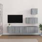 Preview: ARDEBO.de - 4-tlg. TV-Schrank-Set Grau Sonoma Holzwerkstoff