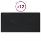 Preview: Wandpaneele 12 Stk. Schwarz 30x15 cm Kunstleder 0,54 m²