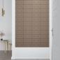 Preview: Wandpaneele 12 Stk. Cappuccino-Braun 30x15cm Kunstleder 0,54 m²