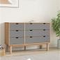 Preview: ARDEBO.de - Schubladenschrank OTTA Braun & Grau 111x43x73,5 cm Massivholz