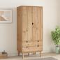 Preview: ARDEBO.de - Kleiderschrank OTTA 76,5x53x172 cm Massivholz Kiefer