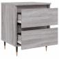 Preview: Nachttische 2 Stk. Grau Sonoma 40x35x50 cm Holzwerkstoff