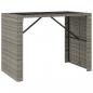 Preview: 5-tlg. Gartenbar-Set mit Kissen Grau Poly Rattan