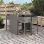 Preview: ARDEBO.de - 5-tlg. Gartenbar-Set mit Kissen Grau Poly Rattan