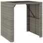 Preview: 5-tlg. Gartenbar-Set mit Kissen Grau Poly Rattan