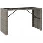 Preview: 7-tlg. Gartenbar-Set mit Kissen Grau Poly Rattan