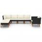 Preview: 7-tlg. Garten-Lounge-Set Poly Rattan Eukalyptusholz Schwarz