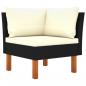 Preview: 7-tlg. Garten-Lounge-Set Poly Rattan Eukalyptusholz Schwarz