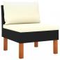 Preview: 7-tlg. Garten-Lounge-Set Poly Rattan Eukalyptusholz Schwarz